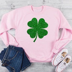 Green Lucky Clover St Patricks Day Sweatshirt NEW